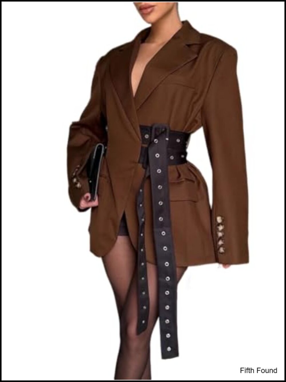 Oversized Blazer Dress Long Sleeve Notch Lapel Belted Fall Work Casual
